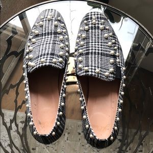 Tweed and pearl loafers